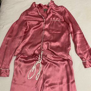 ASOS Satin pajama set hot pink